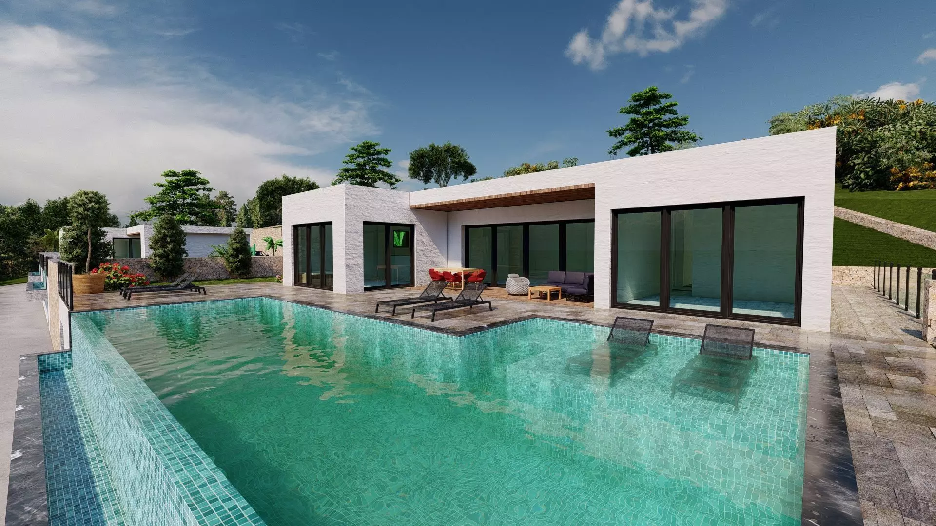 Modern villas  3D model_0