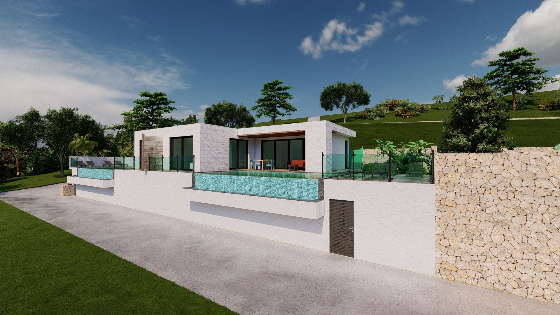 Modern villas  3D model_11