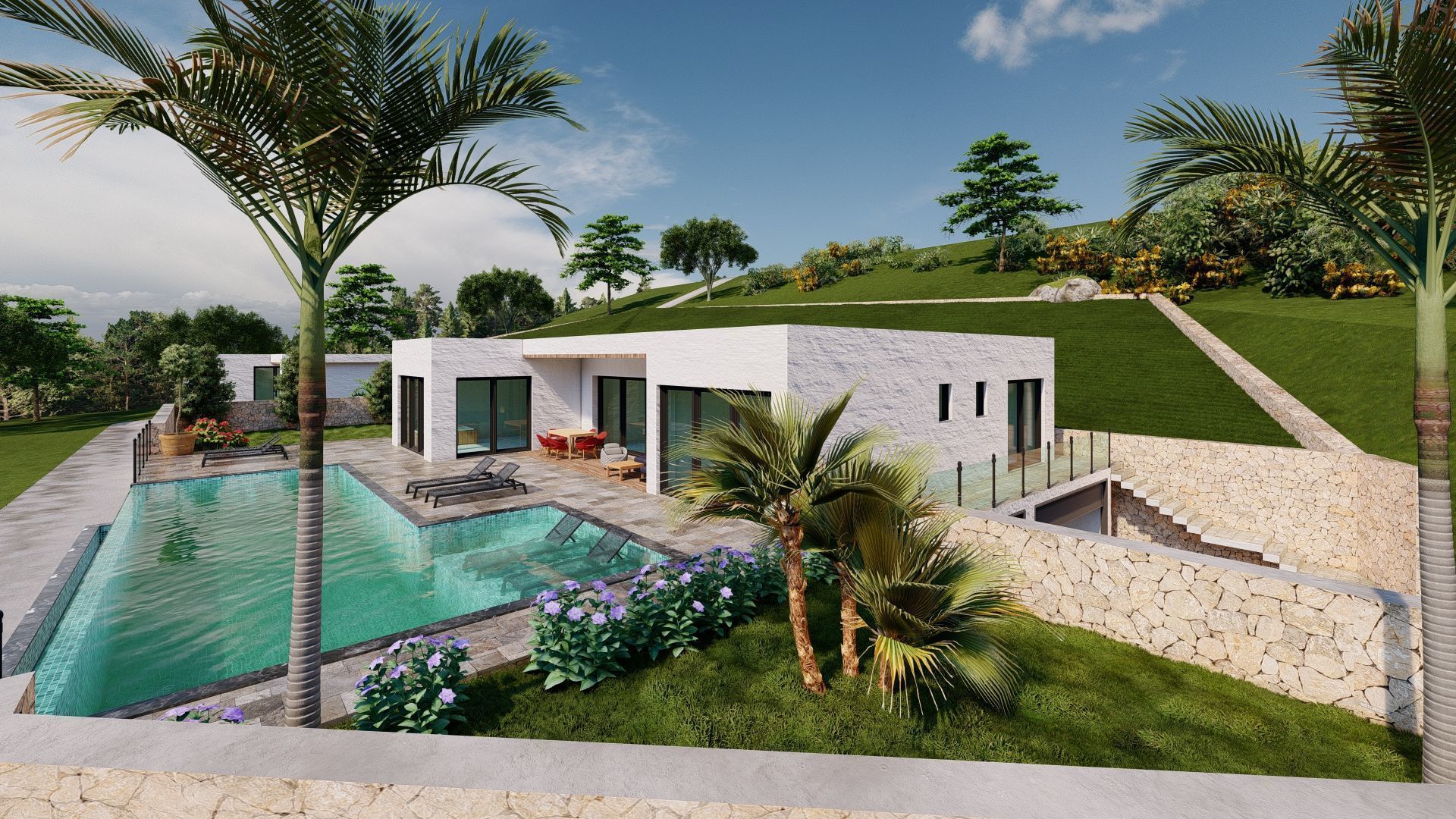 Modern villas  3D model_4