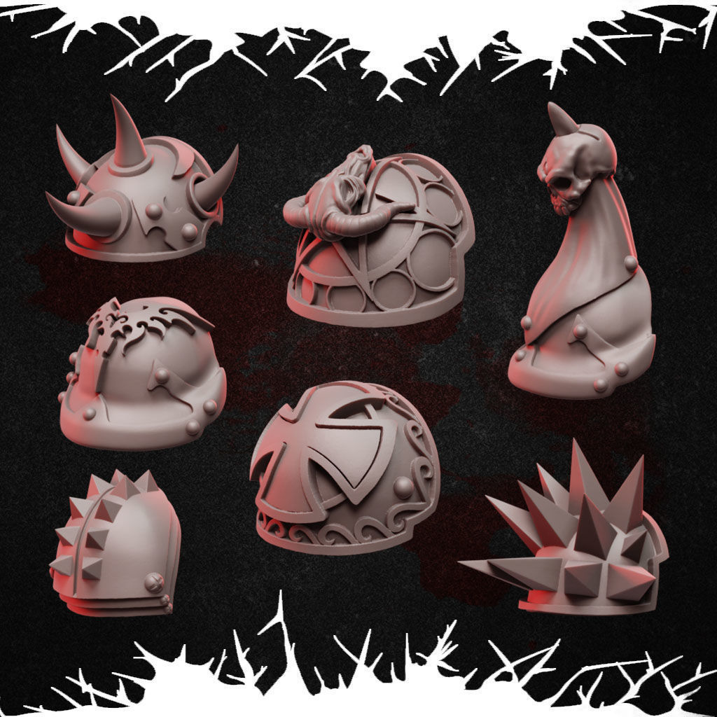 Horror Marines SHOULDER STRAPS 3D print model_1