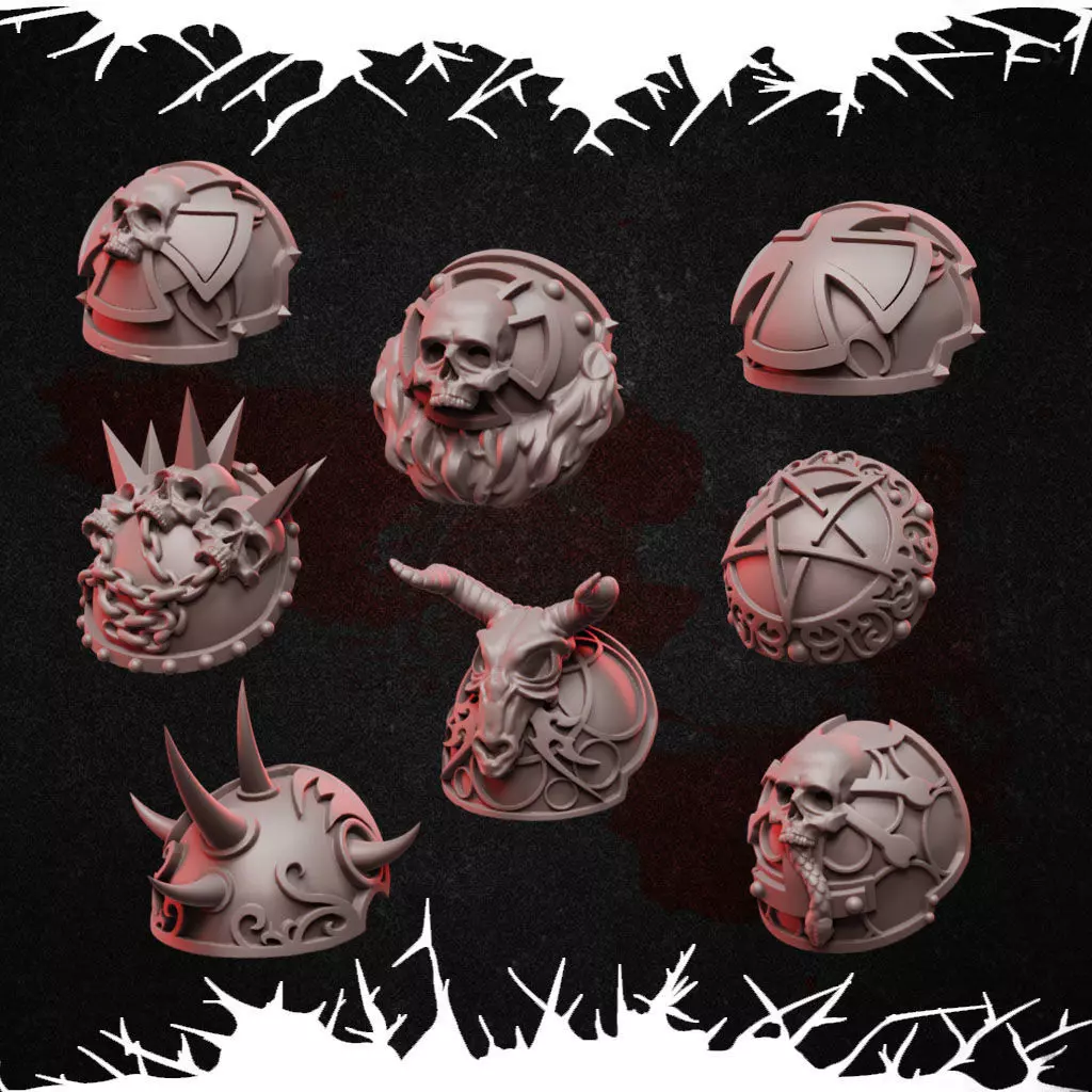 Horror Marines SHOULDER STRAPS 3D print model_0