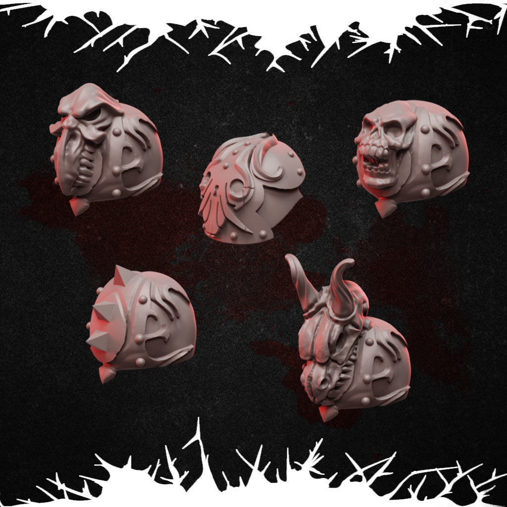 Horror Marines SHOULDER STRAPS 3D print model_3