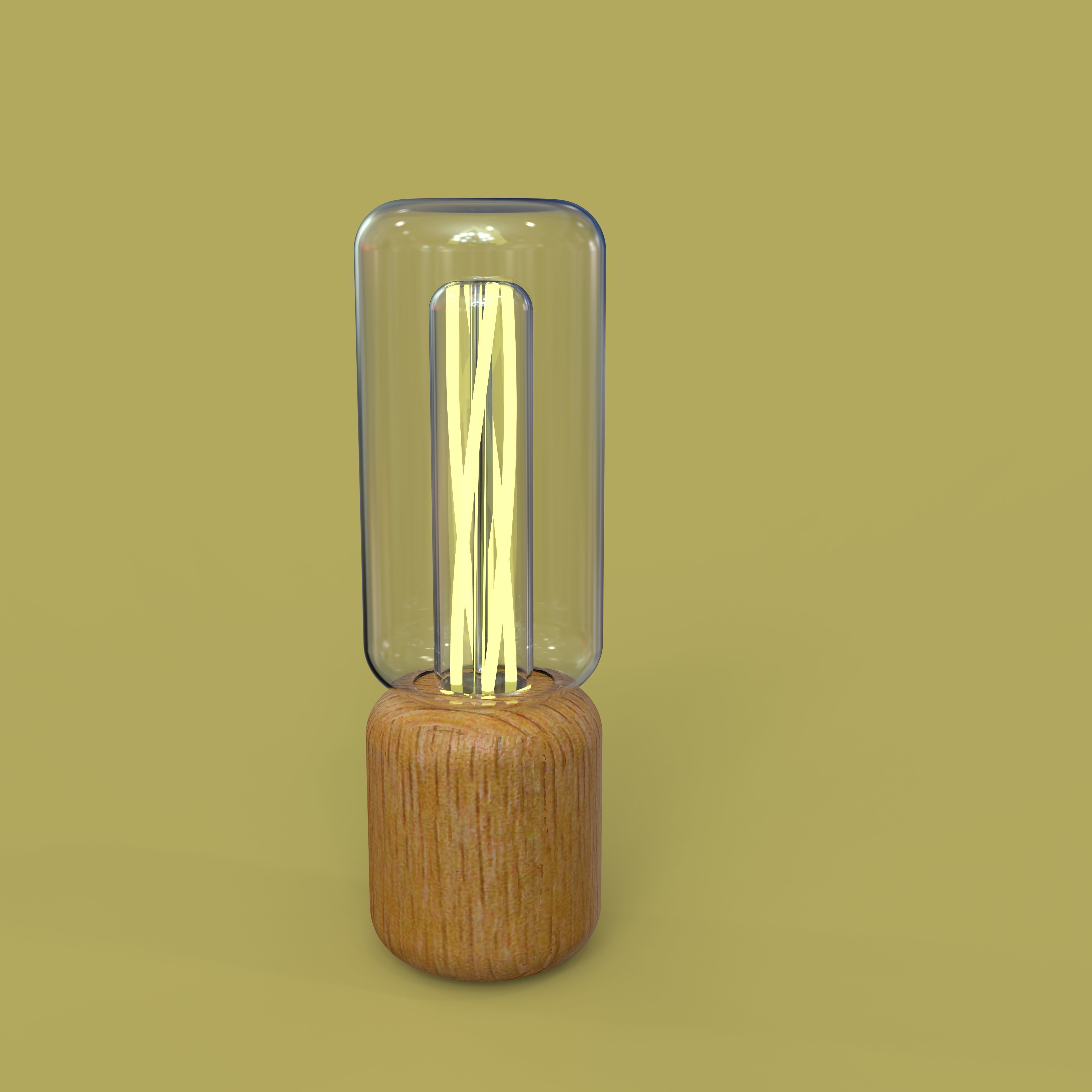 Realistic  Lamp with Filaments and Glass  KeyShot Rended 3D model_2
