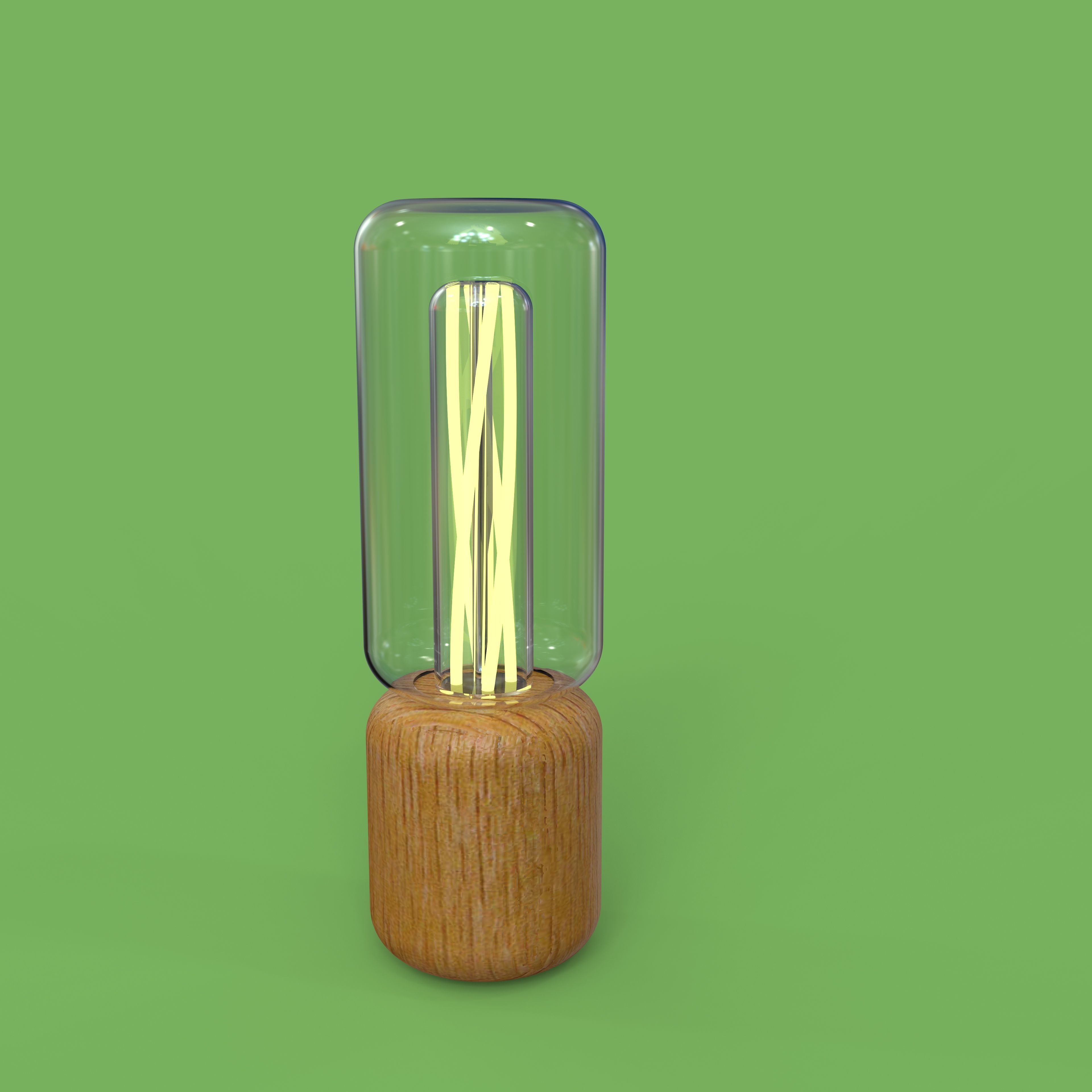 Realistic  Lamp with Filaments and Glass  KeyShot Rended 3D model_1