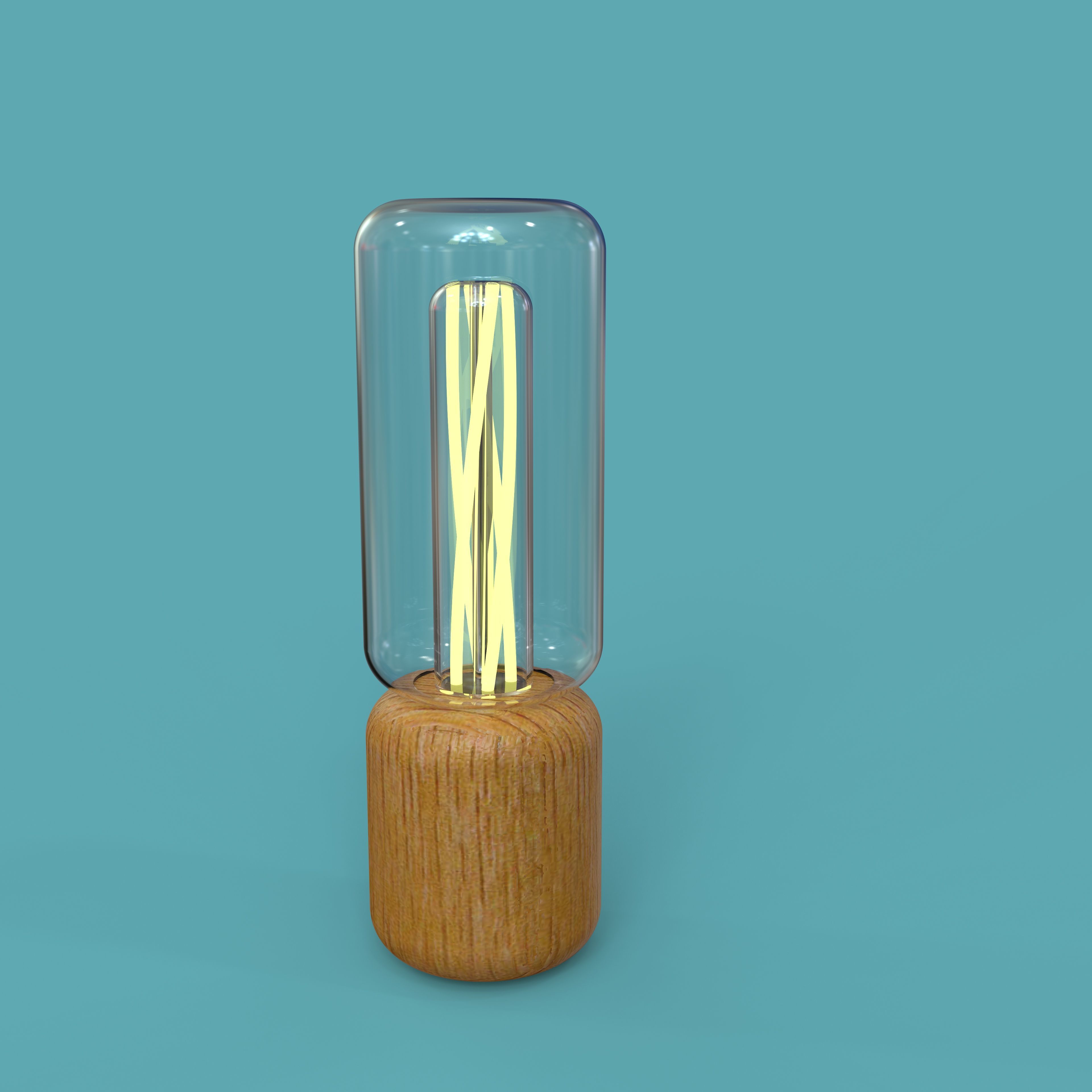 Realistic  Lamp with Filaments and Glass  KeyShot Rended 3D model_3