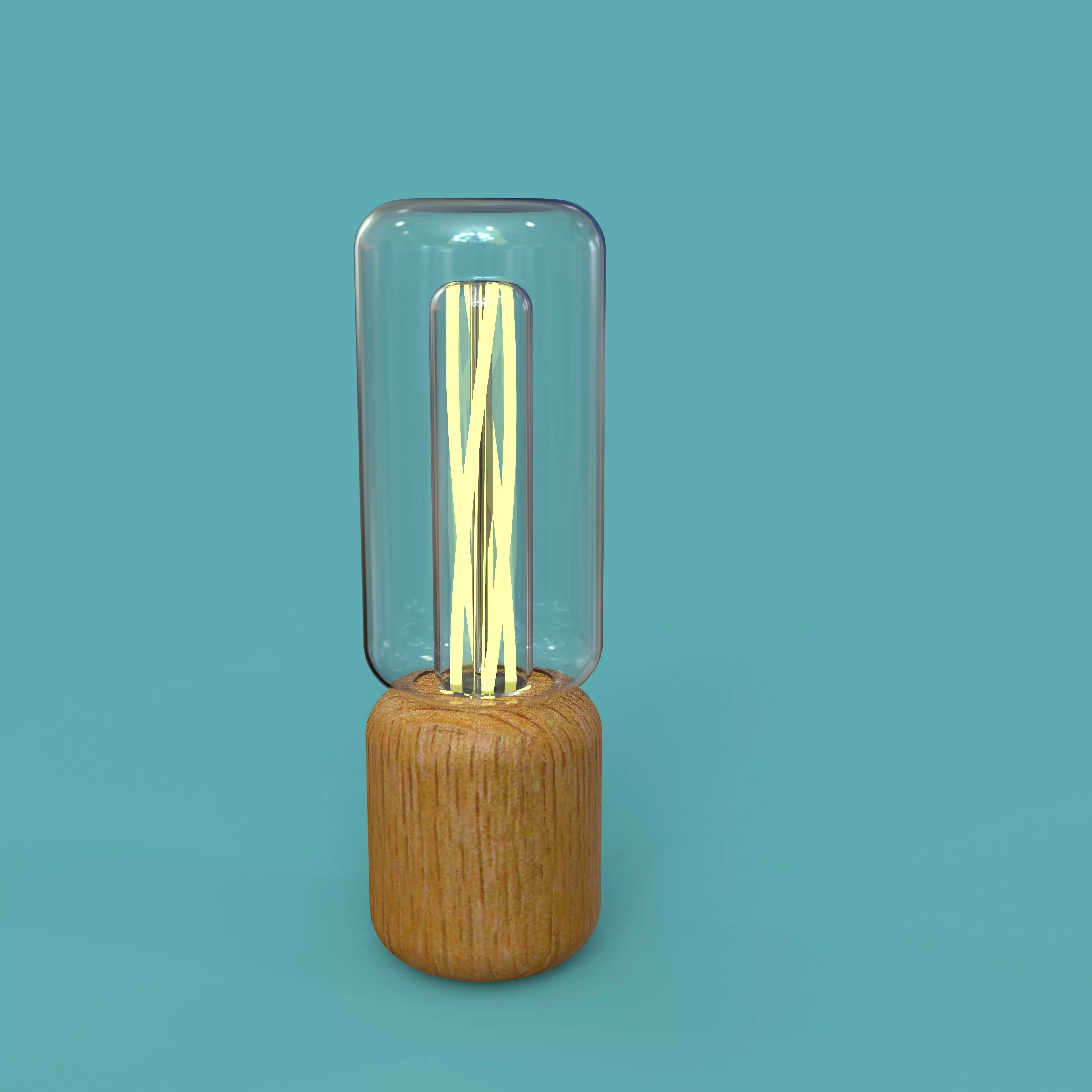 Realistic  Lamp with Filaments and Glass  KeyShot Rended 3D model_0