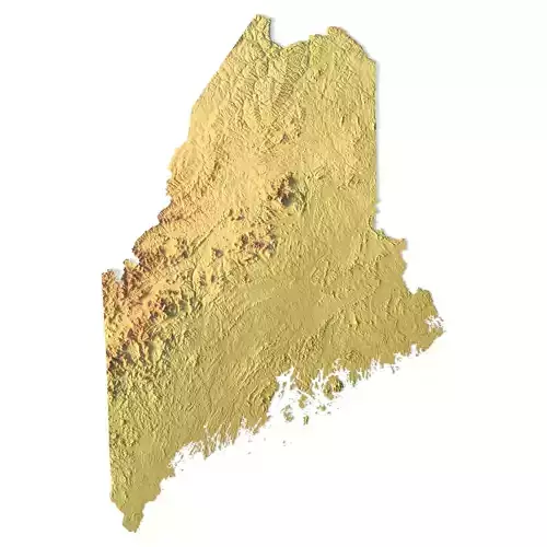 Maine Topographic Map STL Model 3D print model