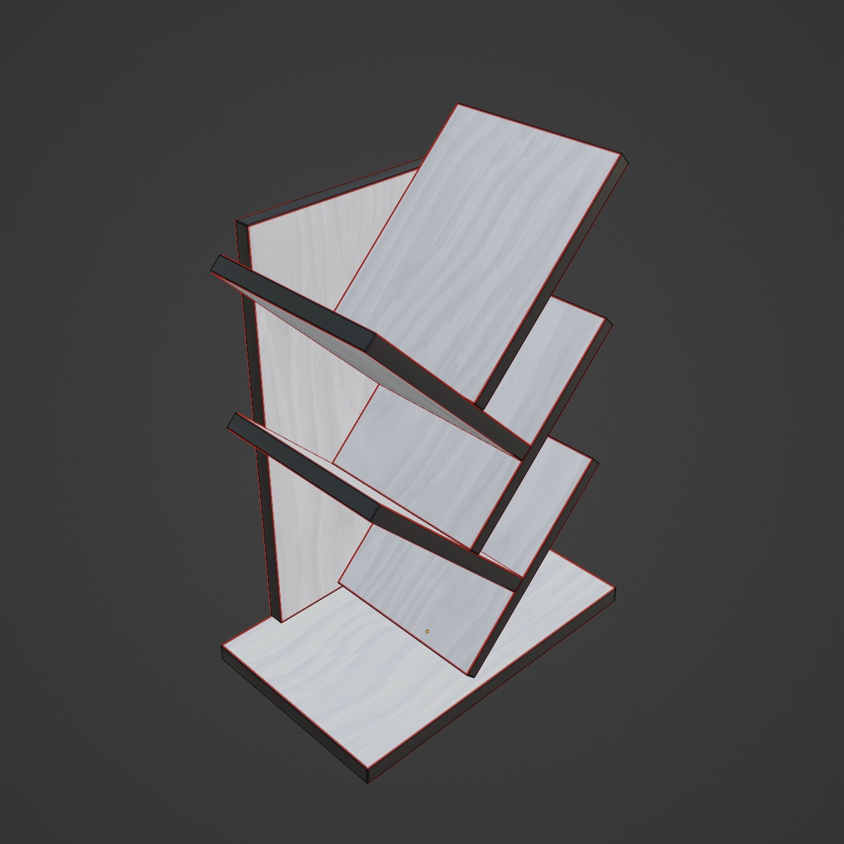 Small Bookshelf B 02 Low-poly 3D model_7
