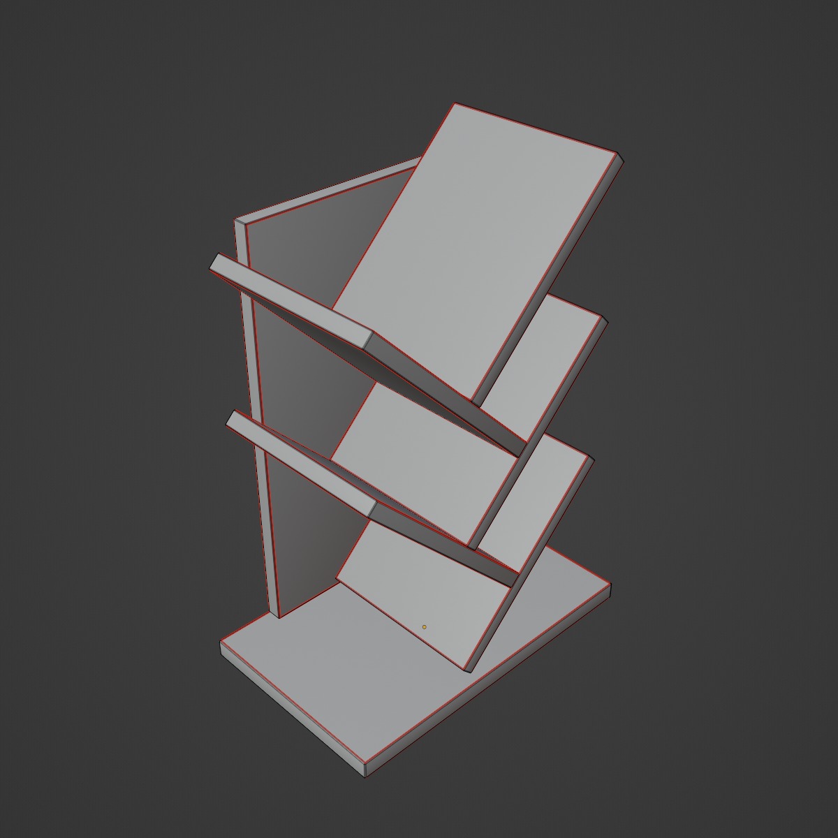 Small Bookshelf B 02 Low-poly 3D model_9
