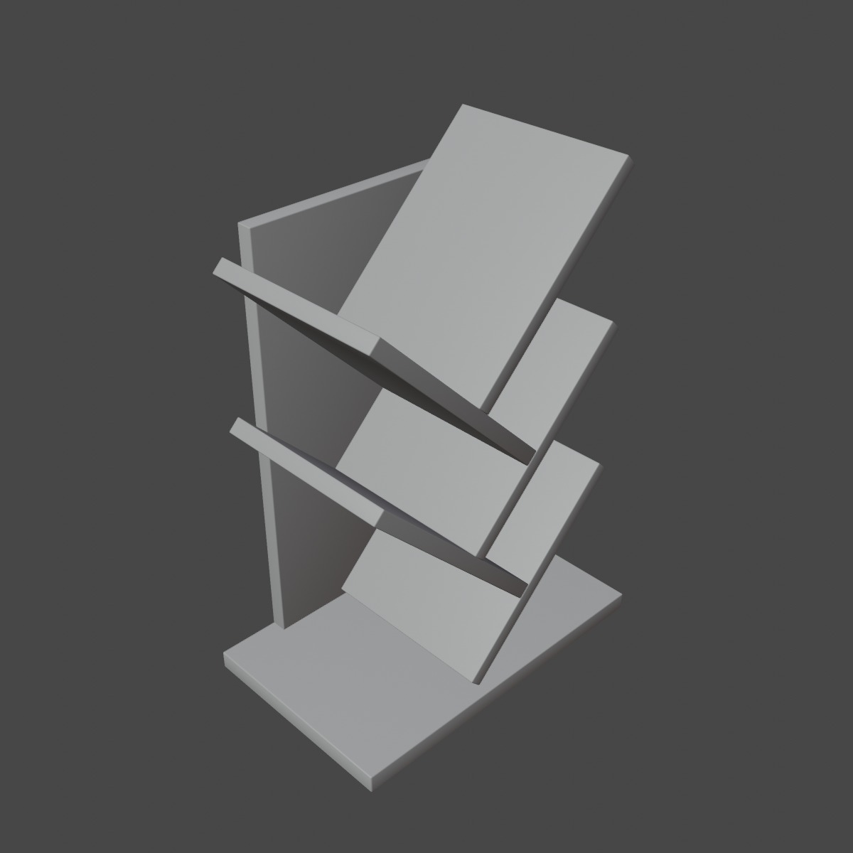 Small Bookshelf B 02 Low-poly 3D model_8