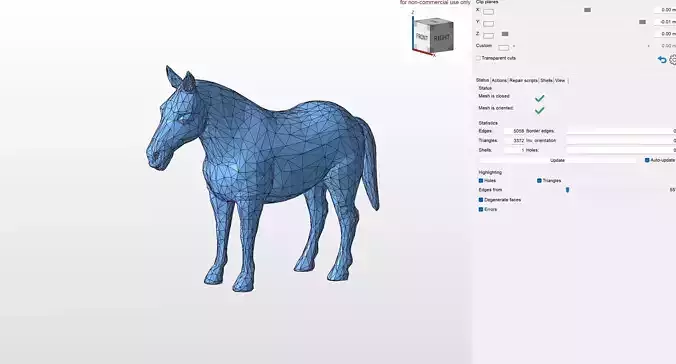 Low-poly 3D printing horses 3D print model