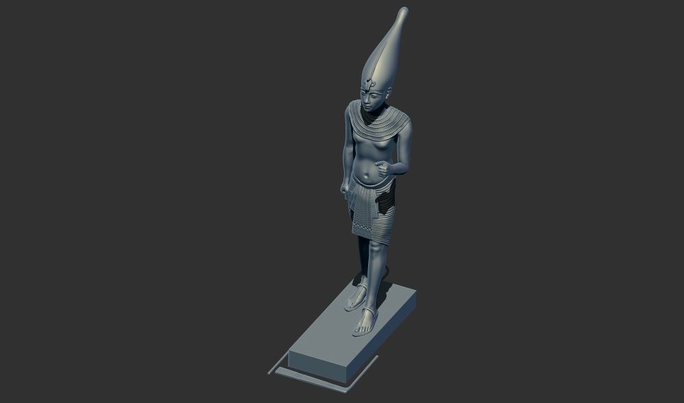 wooden statues gold of Tutankhamun figurine 3d printable model 3D print model_9