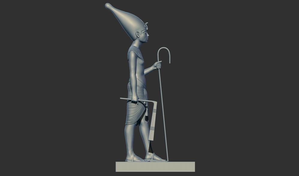 wooden statues gold of Tutankhamun figurine 3d printable model 3D print model_1