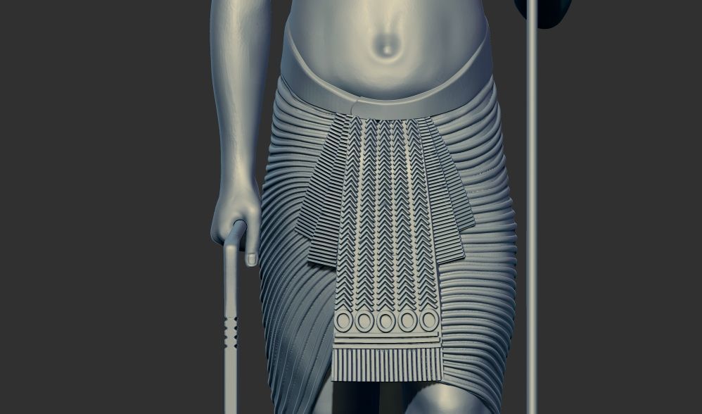 wooden statues gold of Tutankhamun figurine 3d printable model 3D print model_10