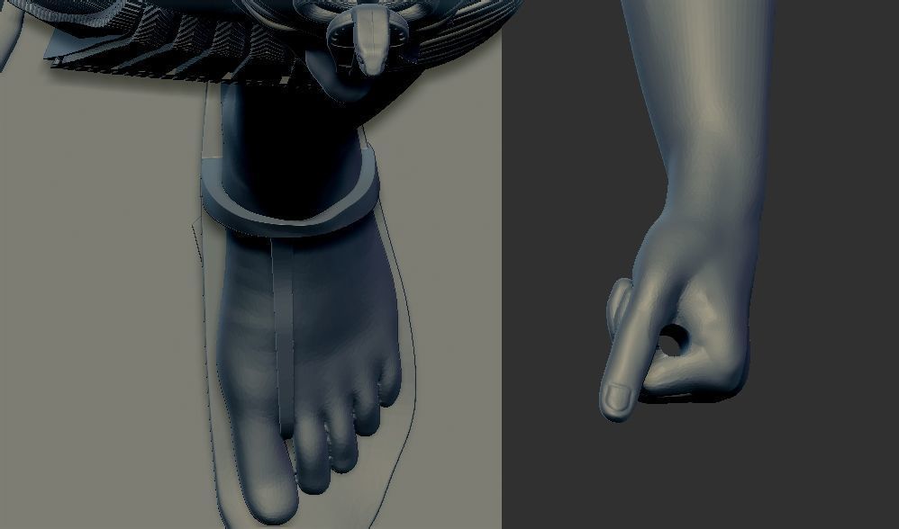 wooden statues gold of Tutankhamun figurine 3d printable model 3D print model_4