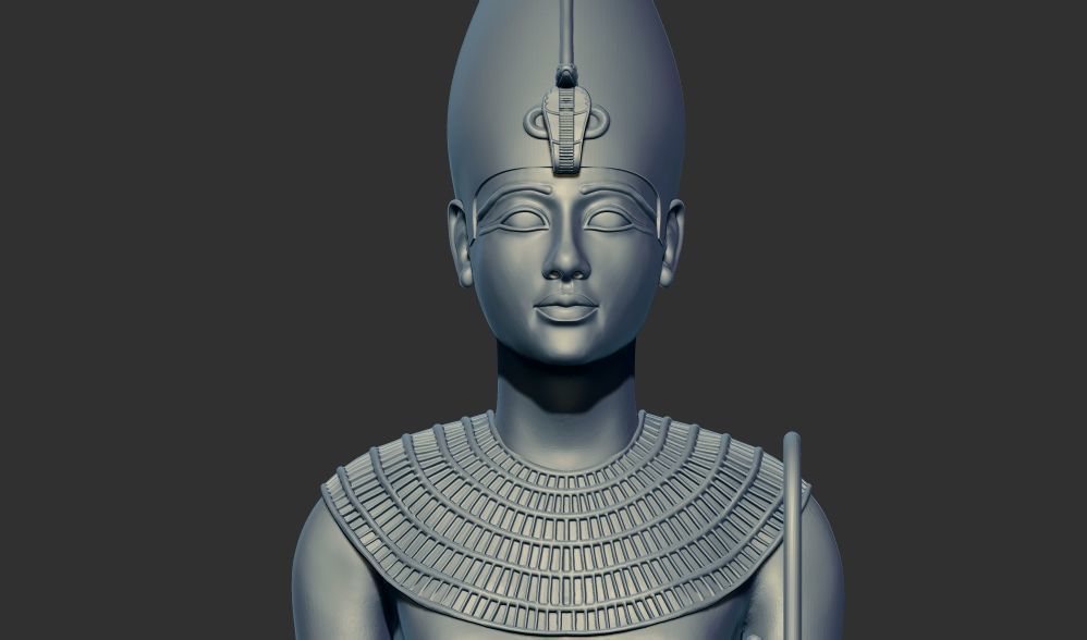 wooden statues gold of Tutankhamun figurine 3d printable model 3D print model_7