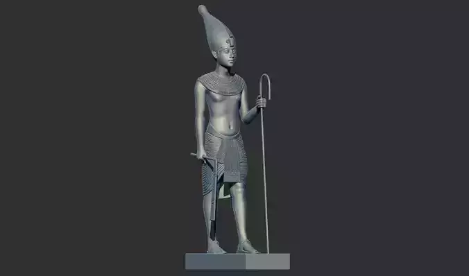 wooden statues gold of Tutankhamun figurine 3d printable model 3D print model