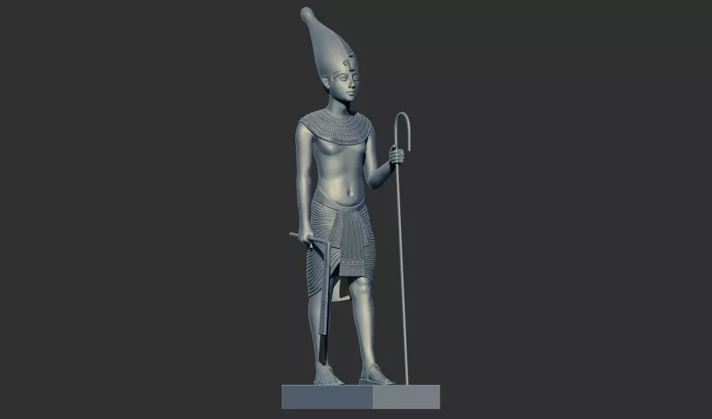 wooden statues gold of Tutankhamun figurine 3d printable model 3D print model_0