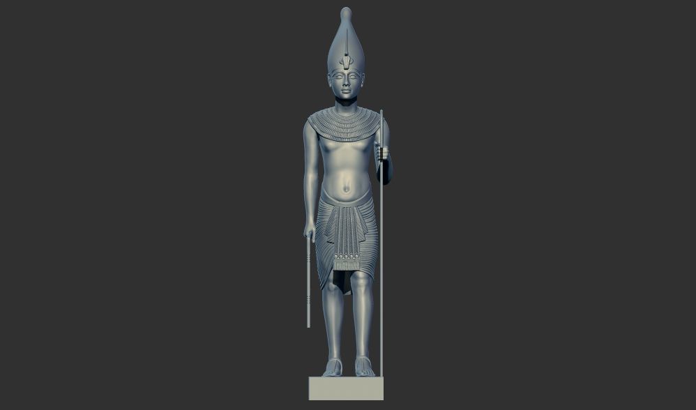 wooden statues gold of Tutankhamun figurine 3d printable model 3D print model_2