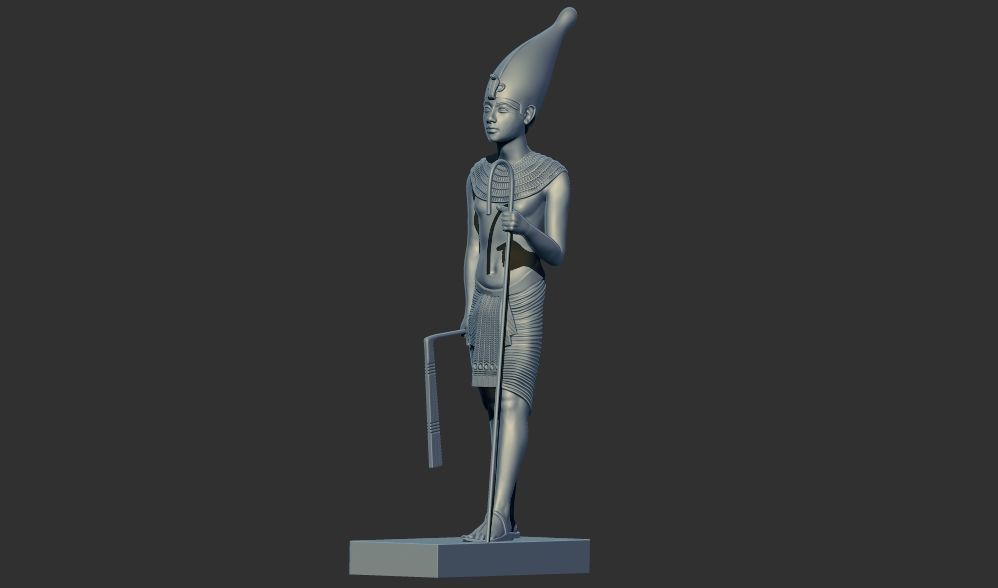wooden statues gold of Tutankhamun figurine 3d printable model 3D print model_5