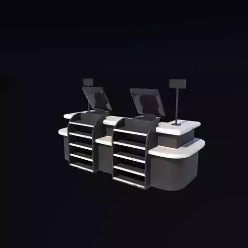 supermarket cash counter 3D model