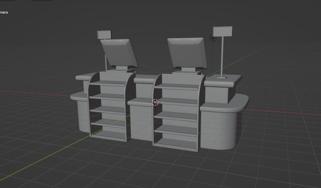 supermarket cash counter 3D model_13