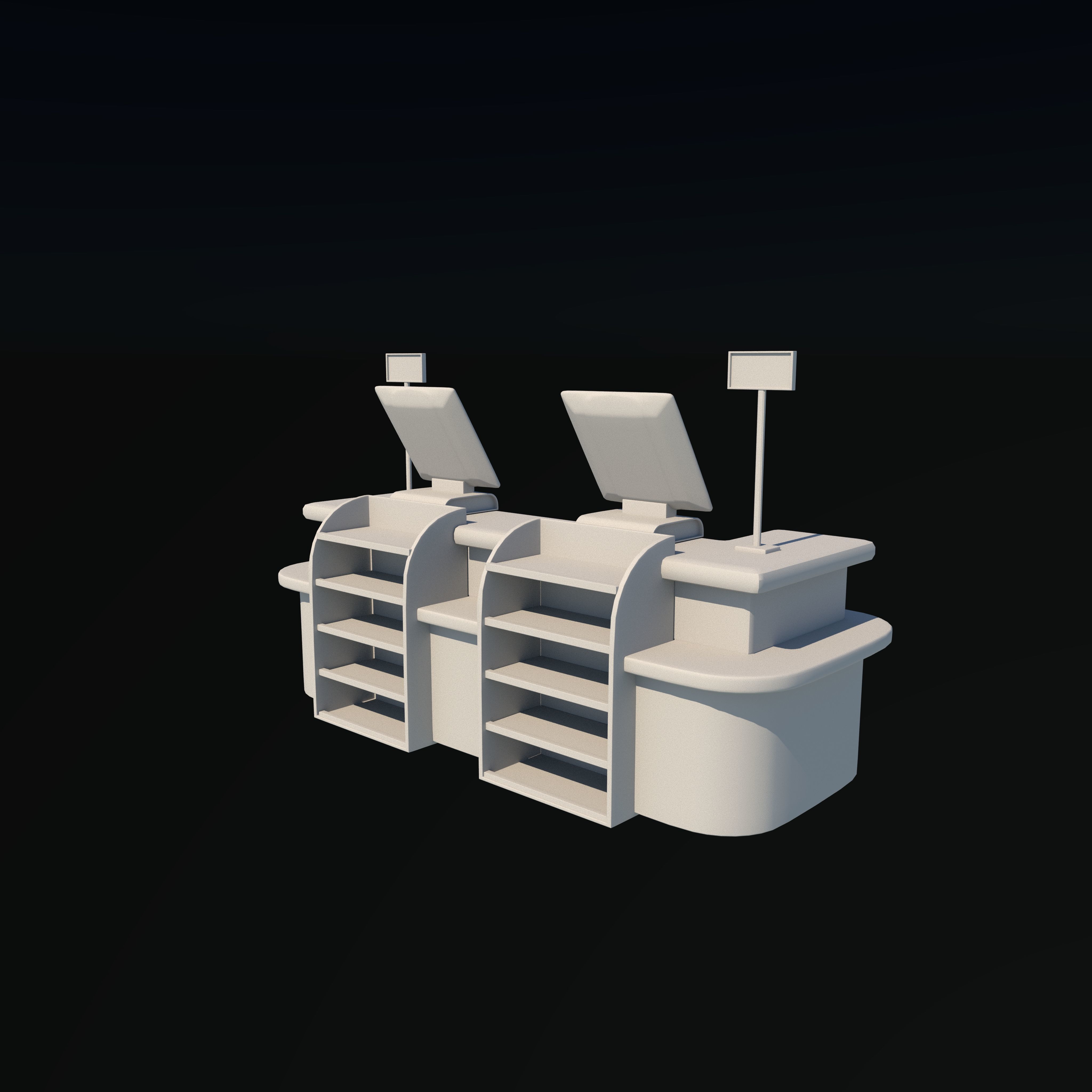 supermarket cash counter 3D model_12