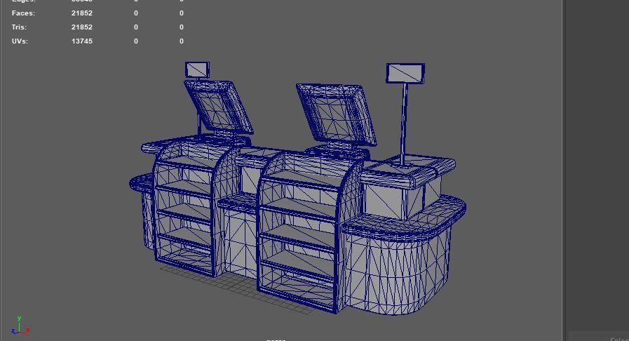 supermarket cash counter 3D model_14
