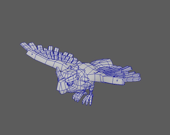 Stylized Phoenix Rigged and Animated for VR AR Games Low-poly 3D model_12