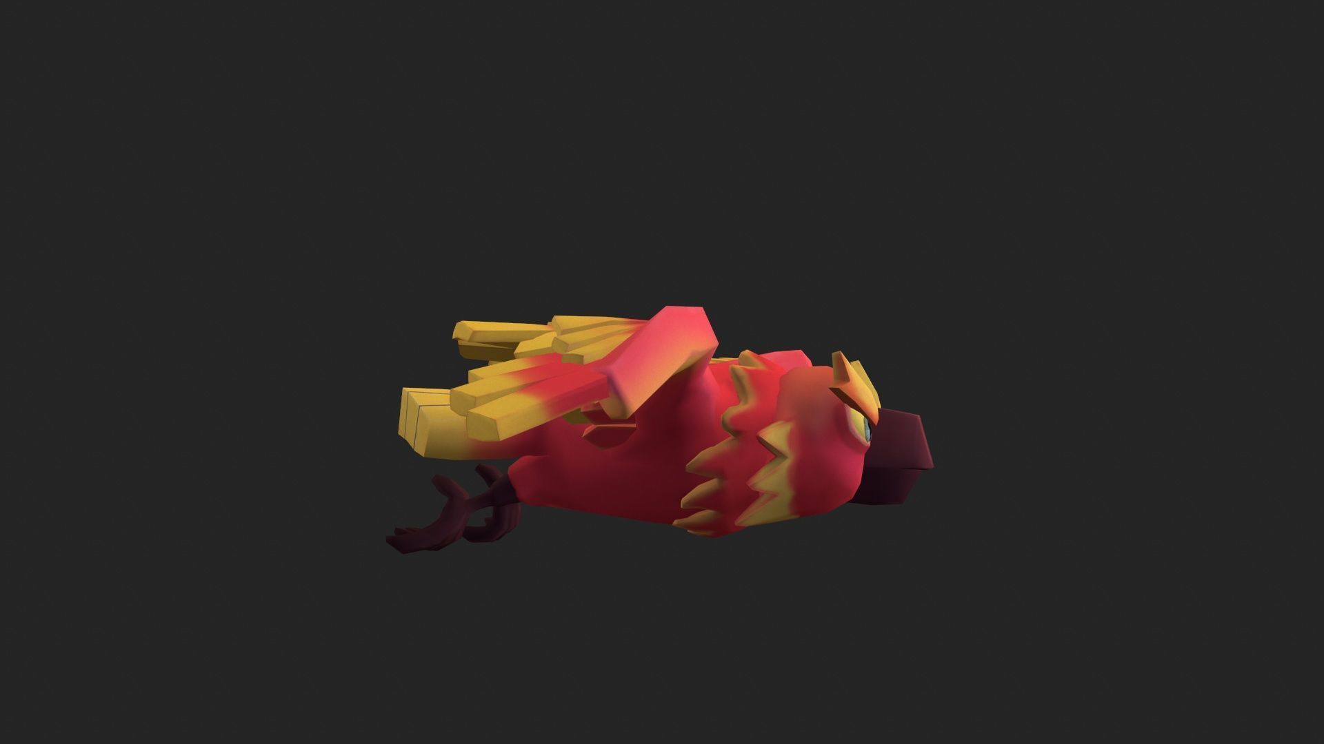 Stylized Phoenix Rigged and Animated for VR AR Games Low-poly 3D model_8