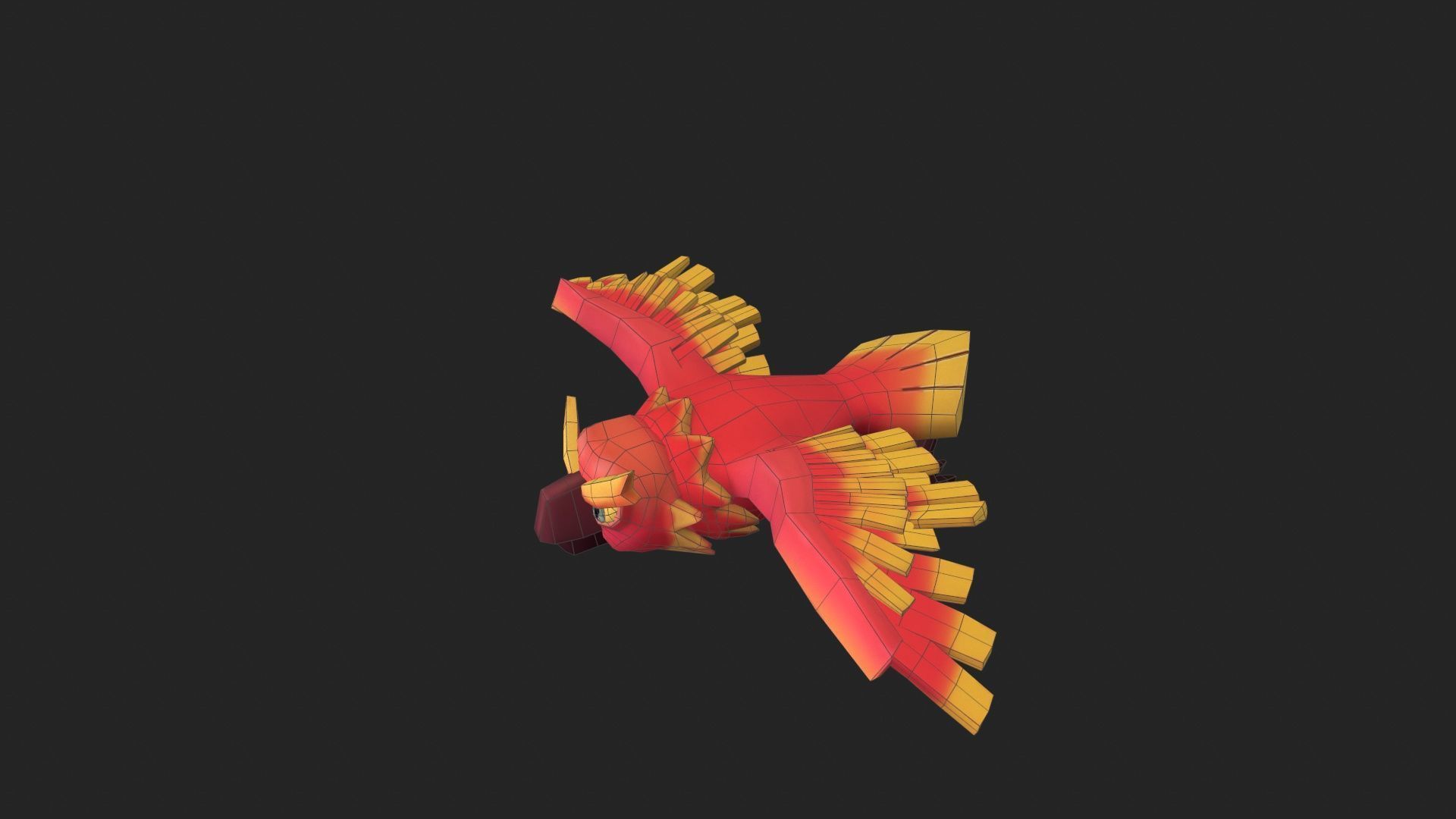 Stylized Phoenix Rigged and Animated for VR AR Games Low-poly 3D model_9
