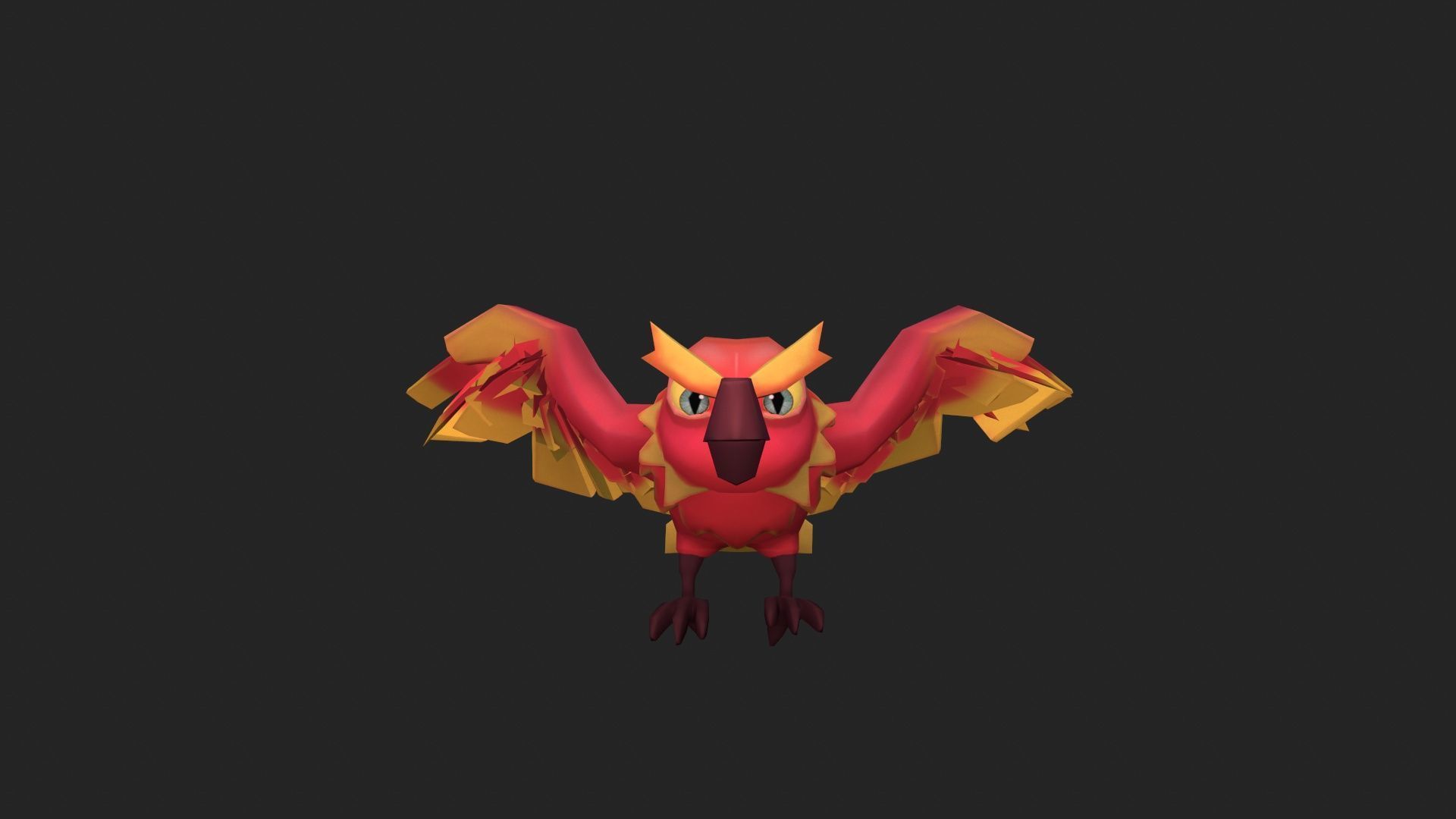 Stylized Phoenix Rigged and Animated for VR AR Games Low-poly 3D model_6