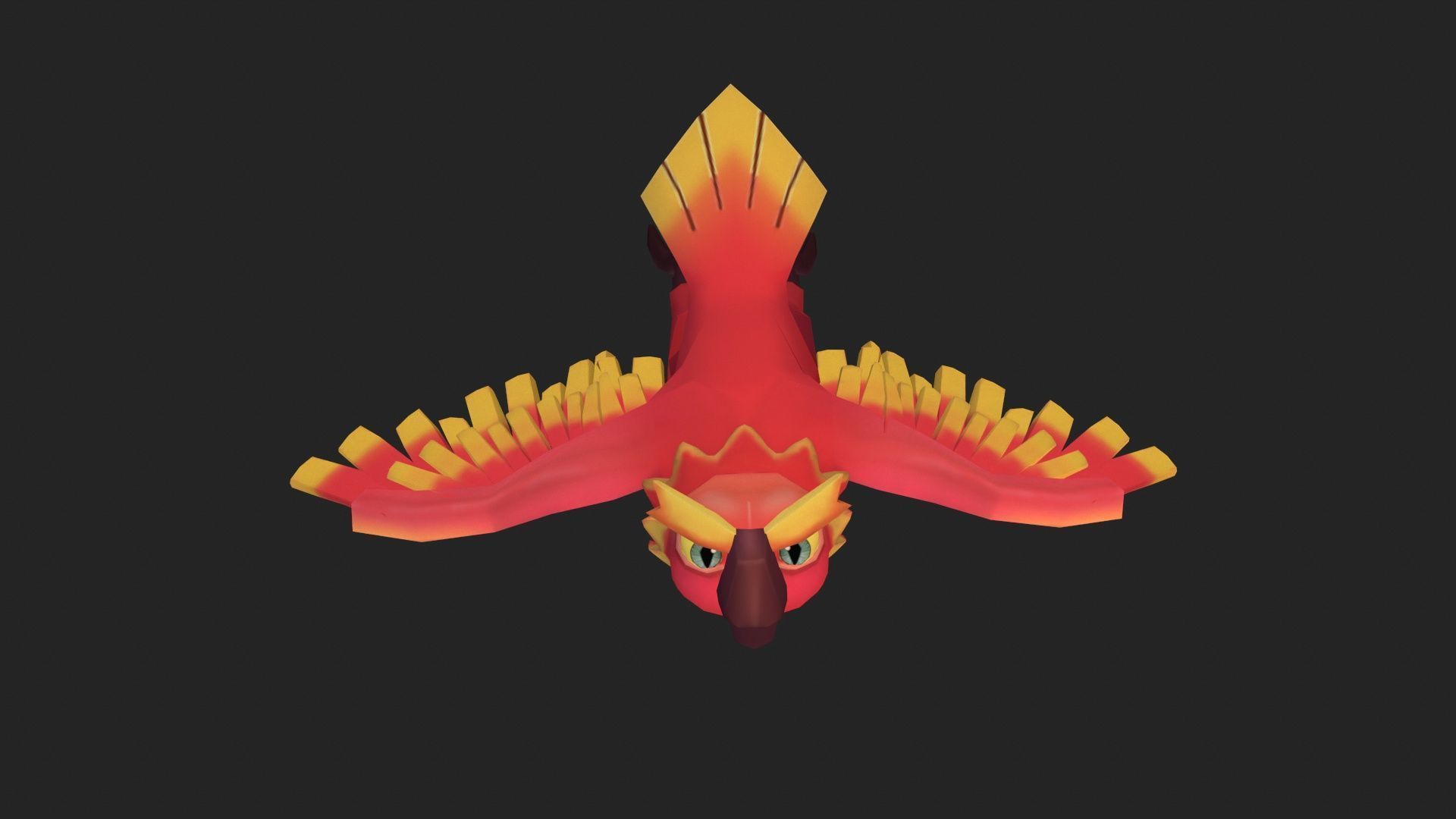 Stylized Phoenix Rigged and Animated for VR AR Games Low-poly 3D model_3