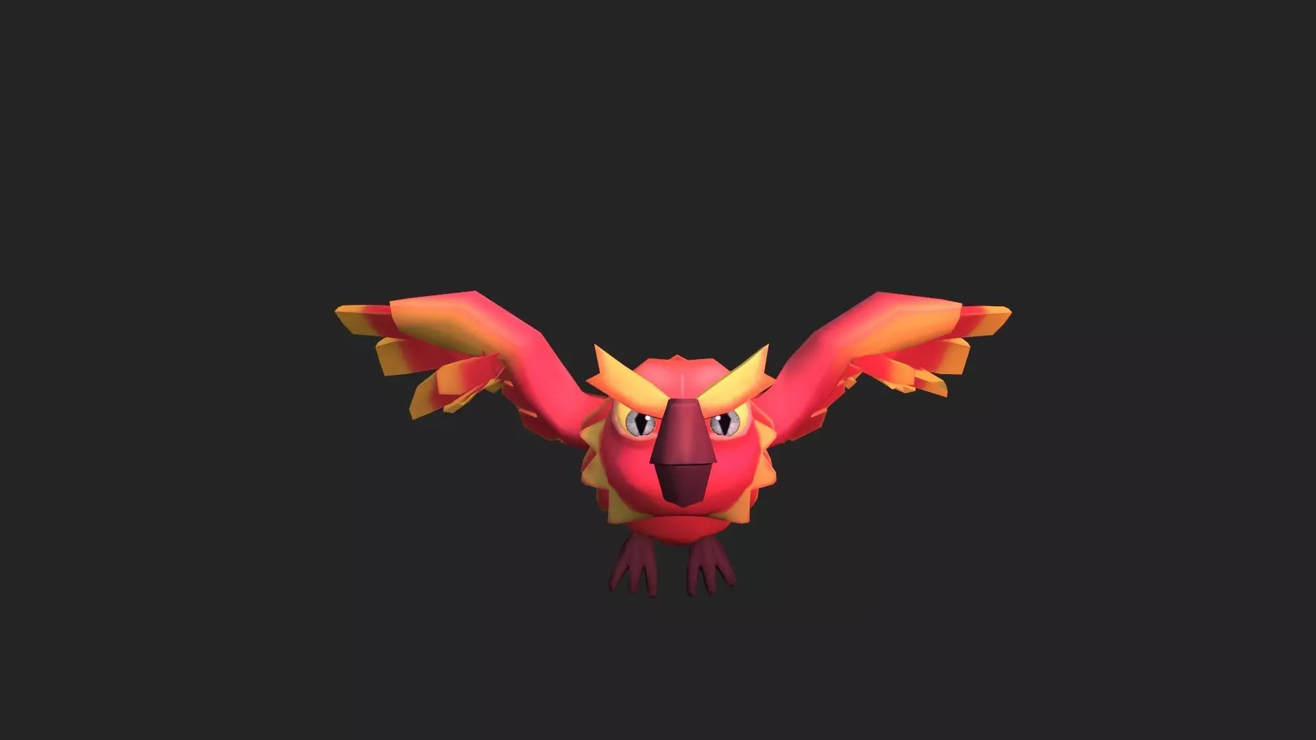 Stylized Phoenix Rigged and Animated for VR AR Games Low-poly 3D model_4