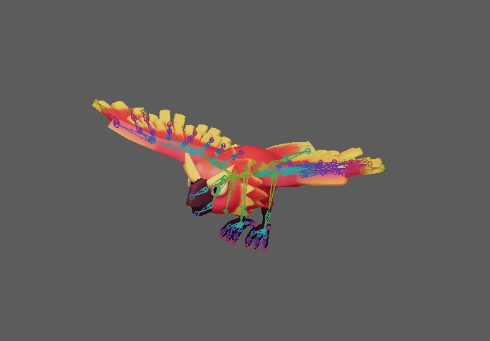 Stylized Phoenix Rigged and Animated for VR AR Games Low-poly 3D model_10