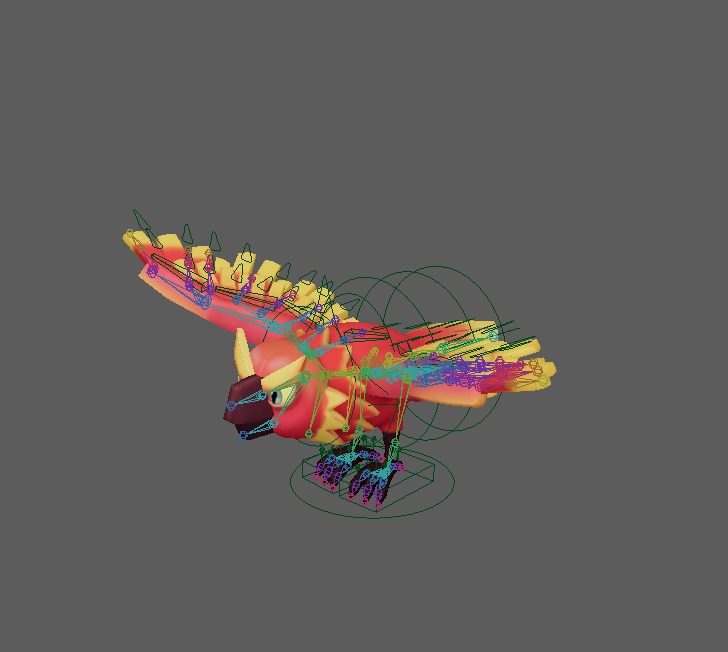 Stylized Phoenix Rigged and Animated for VR AR Games Low-poly 3D model_11