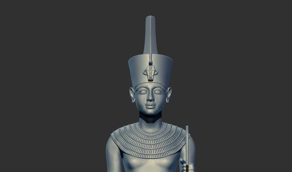 wooden statues gold of Tutankhamun figurine 3d printable model 3D print model_5