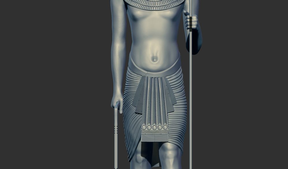 wooden statues gold of Tutankhamun figurine 3d printable model 3D print model_4