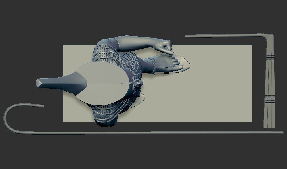 wooden statues gold of Tutankhamun figurine 3d printable model 3D print model_6