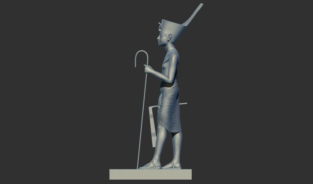 wooden statues gold of Tutankhamun figurine 3d printable model 3D print model_1