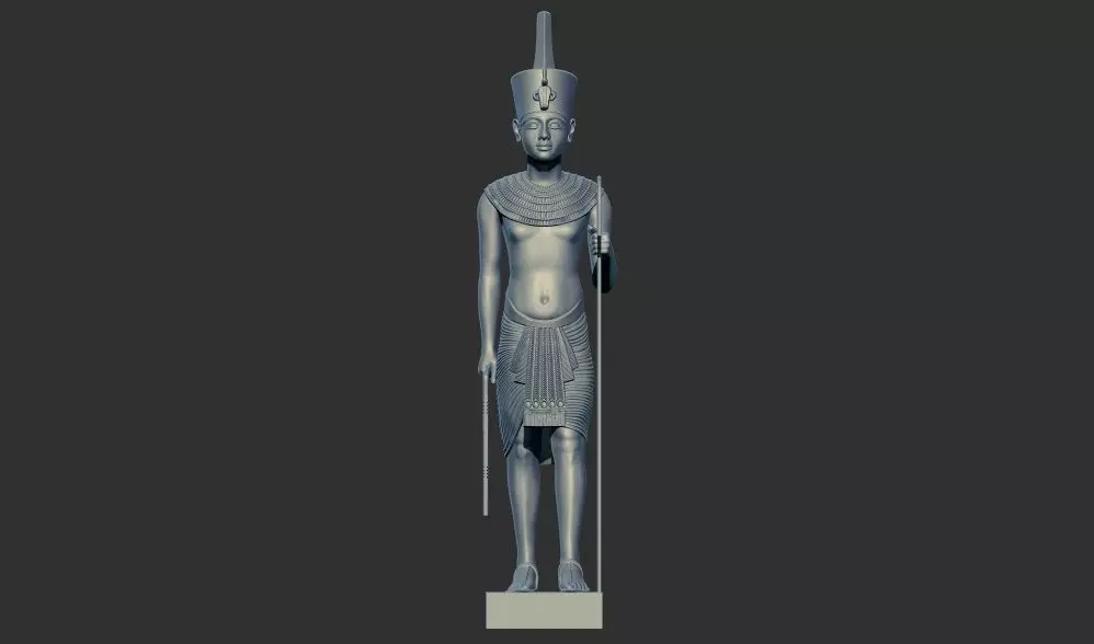 wooden statues gold of Tutankhamun figurine 3d printable model 3D print model_0