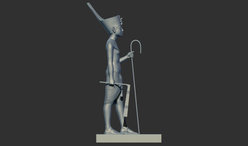 wooden statues gold of Tutankhamun figurine 3d printable model 3D print model_2