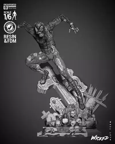 Wicked Marvel Spiderman Zombie Sculpture