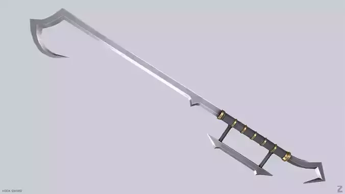 Hook sword Low-poly 3D model