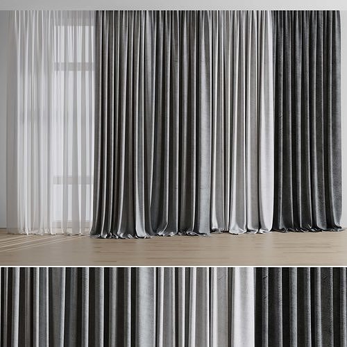curtains 01 Low-poly 3D model