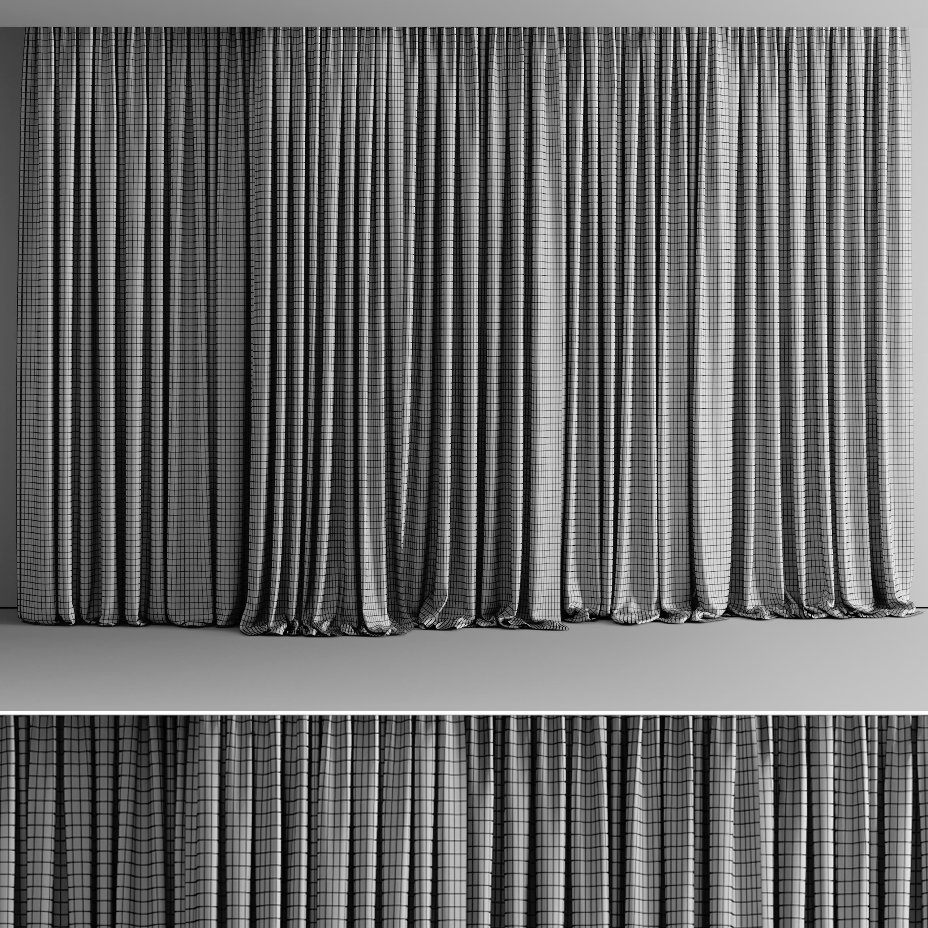 curtains 01 Low-poly 3D model_6