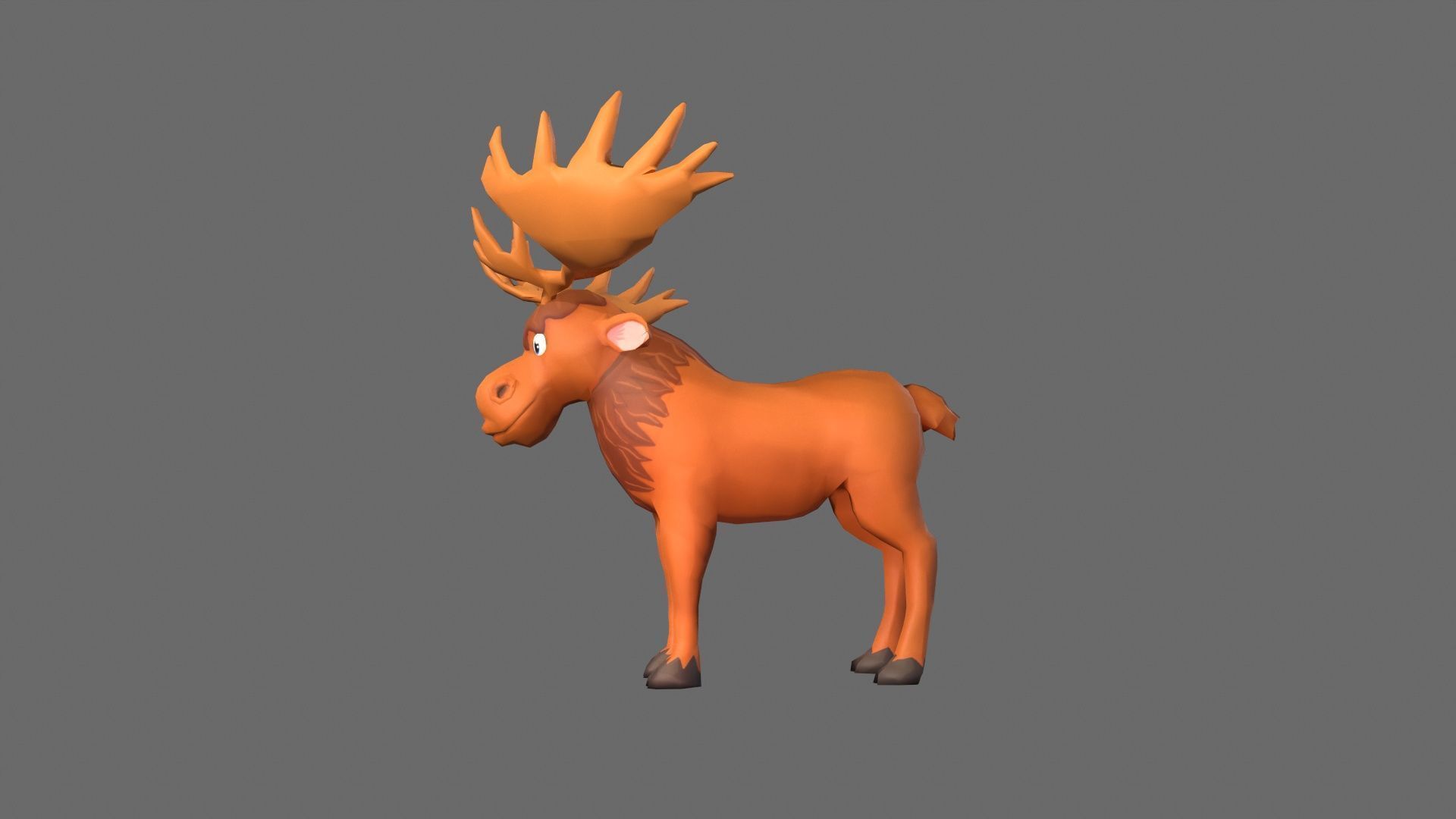  Stylized Herbivore Rigged and Animated for VR AR Games 3D Low-poly 3D model_4