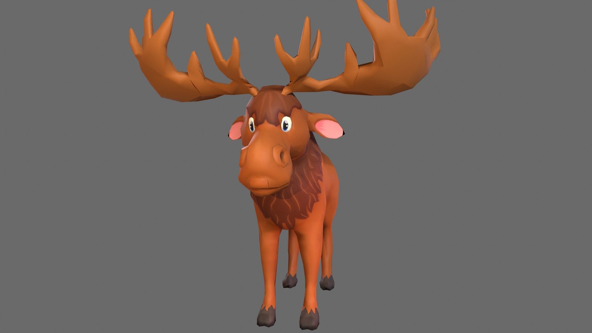  Stylized Herbivore Rigged and Animated for VR AR Games 3D Low-poly 3D model_2