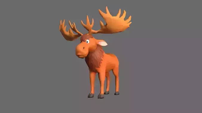  Stylized Herbivore Rigged and Animated for VR AR Games 3D
