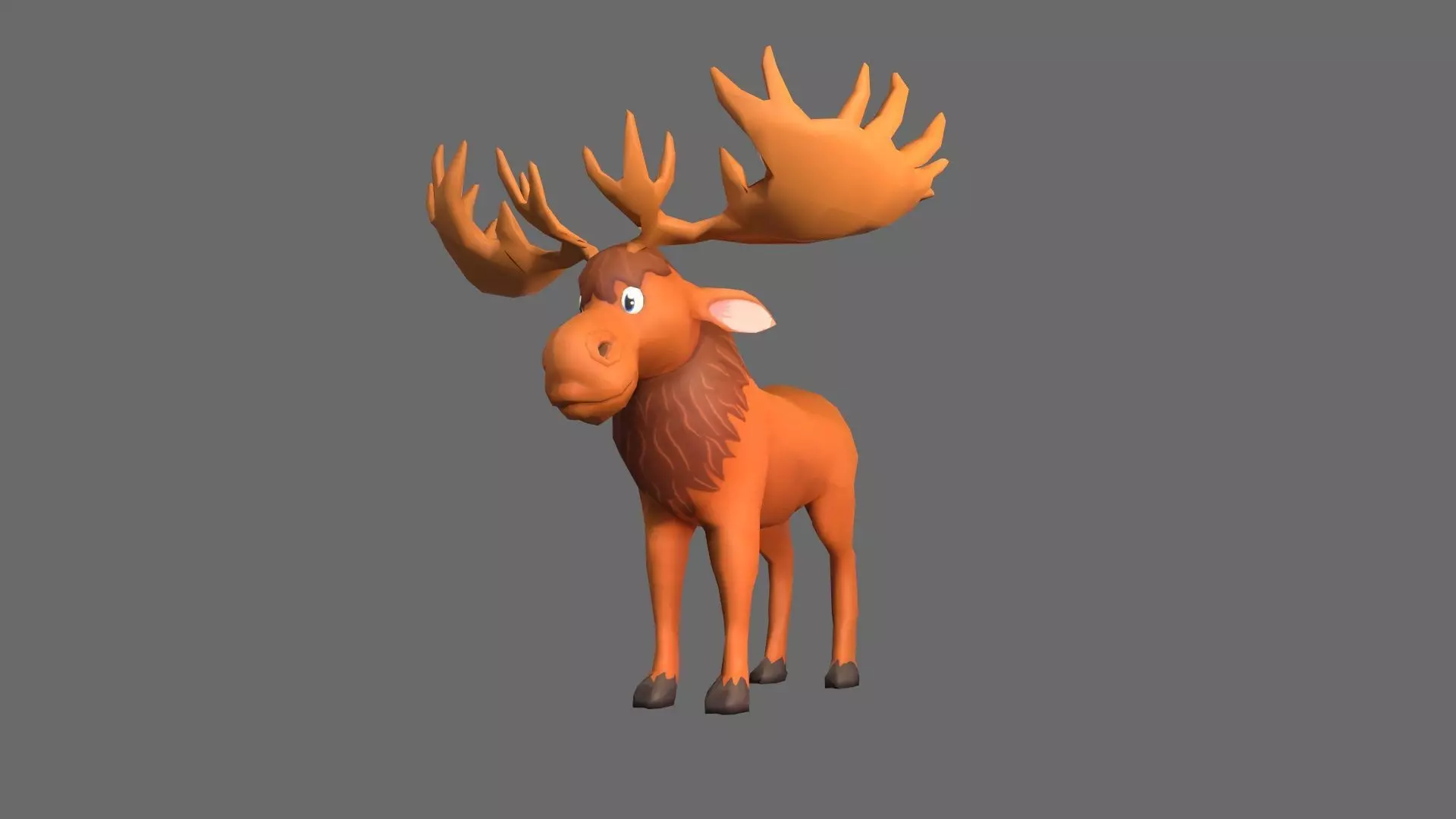  Stylized Herbivore Rigged and Animated for VR AR Games 3D Low-poly 3D model_0